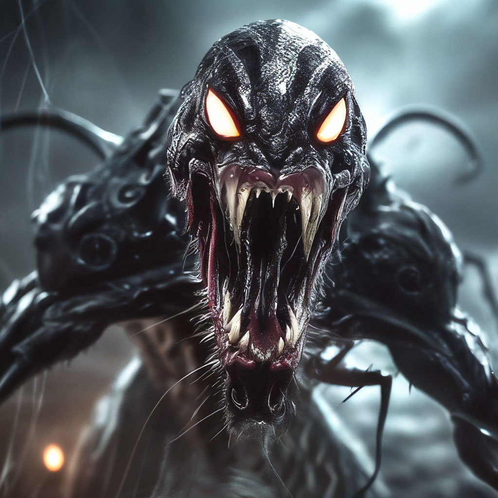 Evil monster Venom, black slime, …