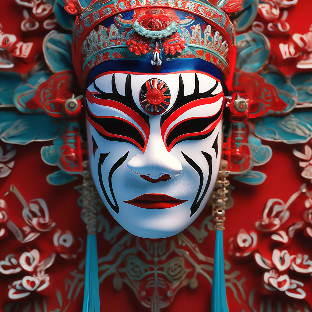 «Национальная маска пекинской оперы, …» — создано в Шедевруме