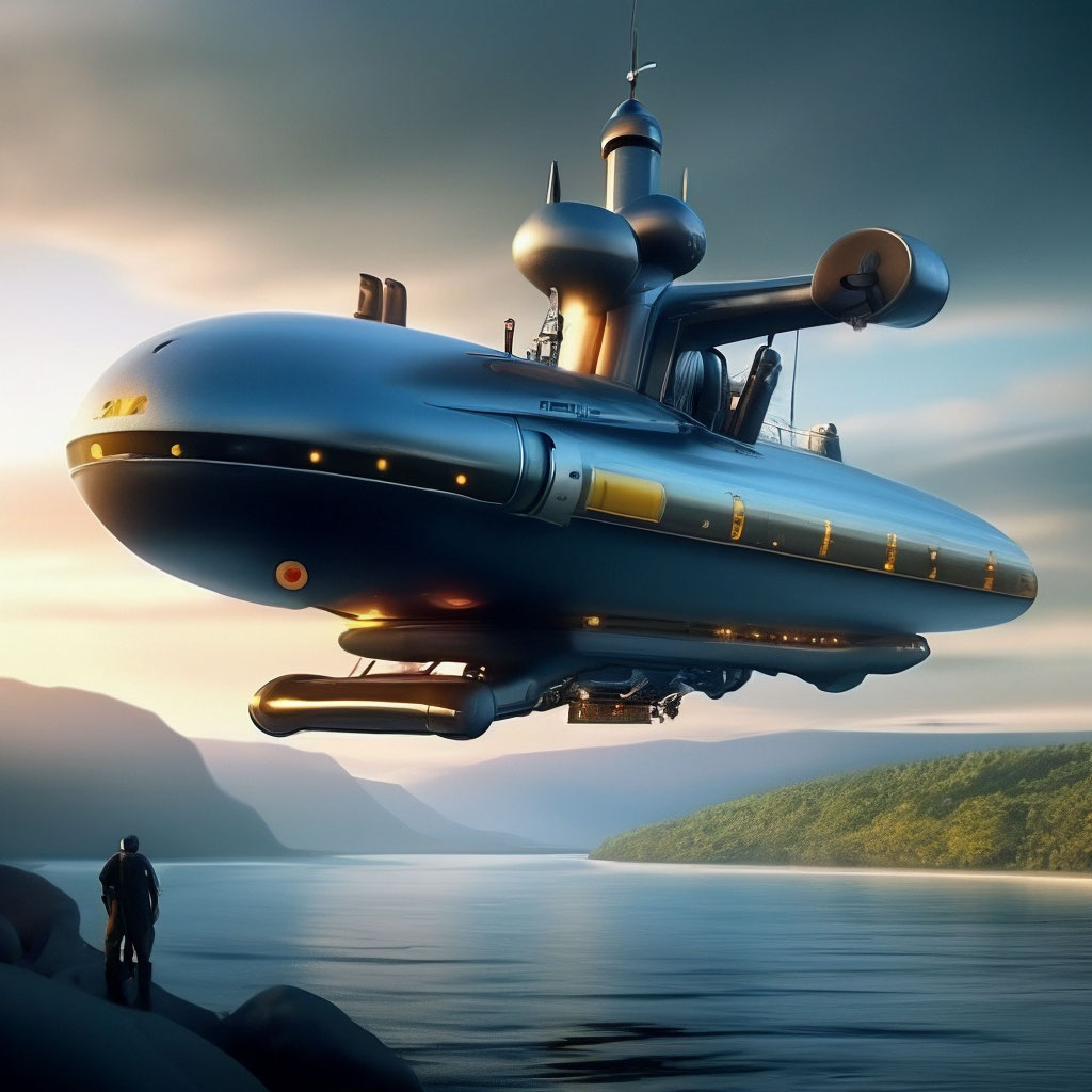 «Летающая подводная лодка» — картинка создана в Шедевруме