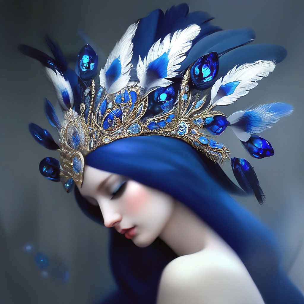 «Диадема с редкими перьями сороки+…» — создано в Шедевруме