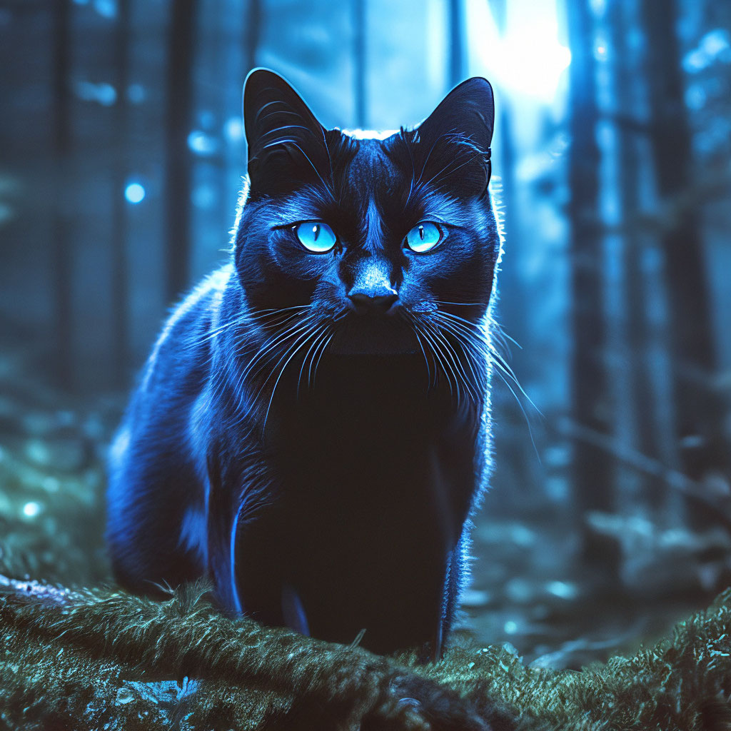 Black Cat Blue Eyes Wallpaper