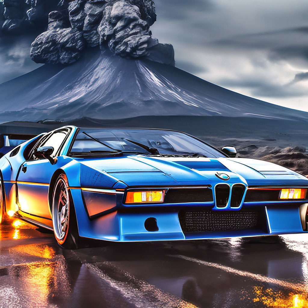 BMW M1 цвет матовый синий …» — картинка создана в Шедевруме