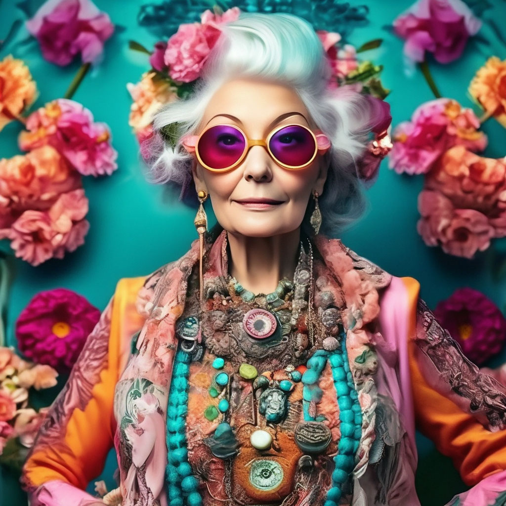 «Суперстильная бохо бабушка с обложки…» — создано в Шедевруме