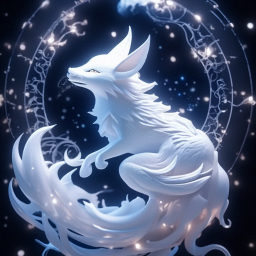 «Sweet dreams, moon fox demonic kitsune many tails goes among the ...
