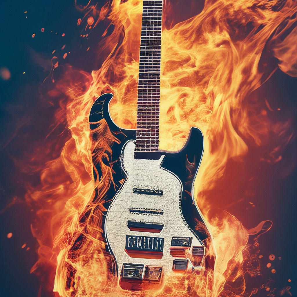 Картина по номерам Raduga (Paintboy) «Гитара в огне»