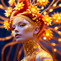 «Beautiful sophisticated. the girl is the sun, metamorphosis, body art ...