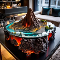«🌀🍁 a beautiful dark wooden table with an insert of epoxy tables, a ...