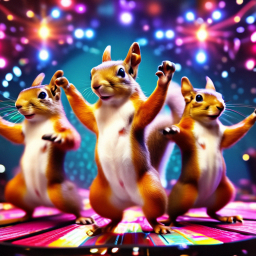 «Dancing squirrels disco style» — video created in Shedevrum