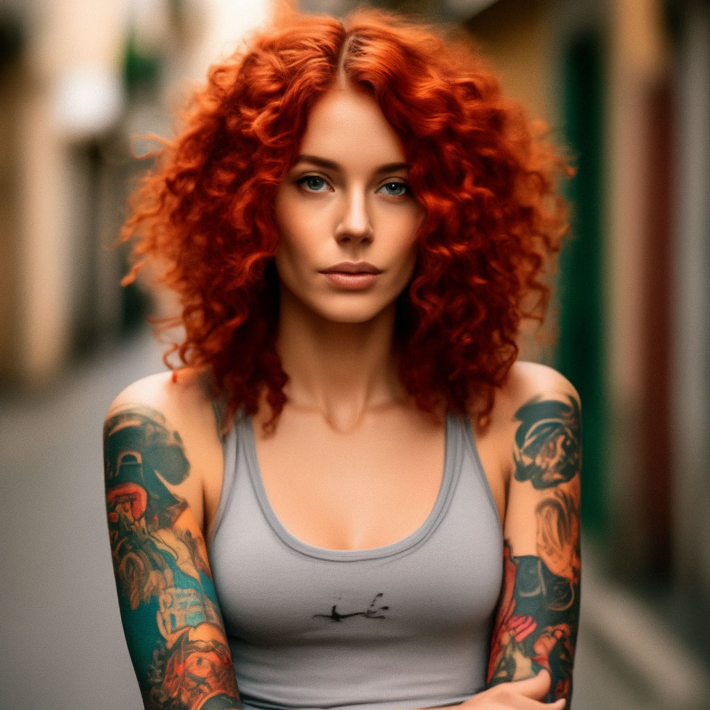 Рыжие волосы. Мода портрет девушки.