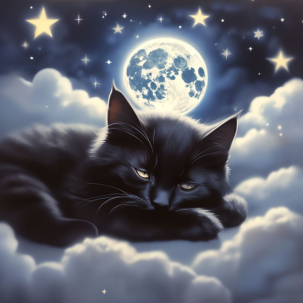 Черный кот, спокойной ночи ,нежнятина…» — создано в Шедевруме