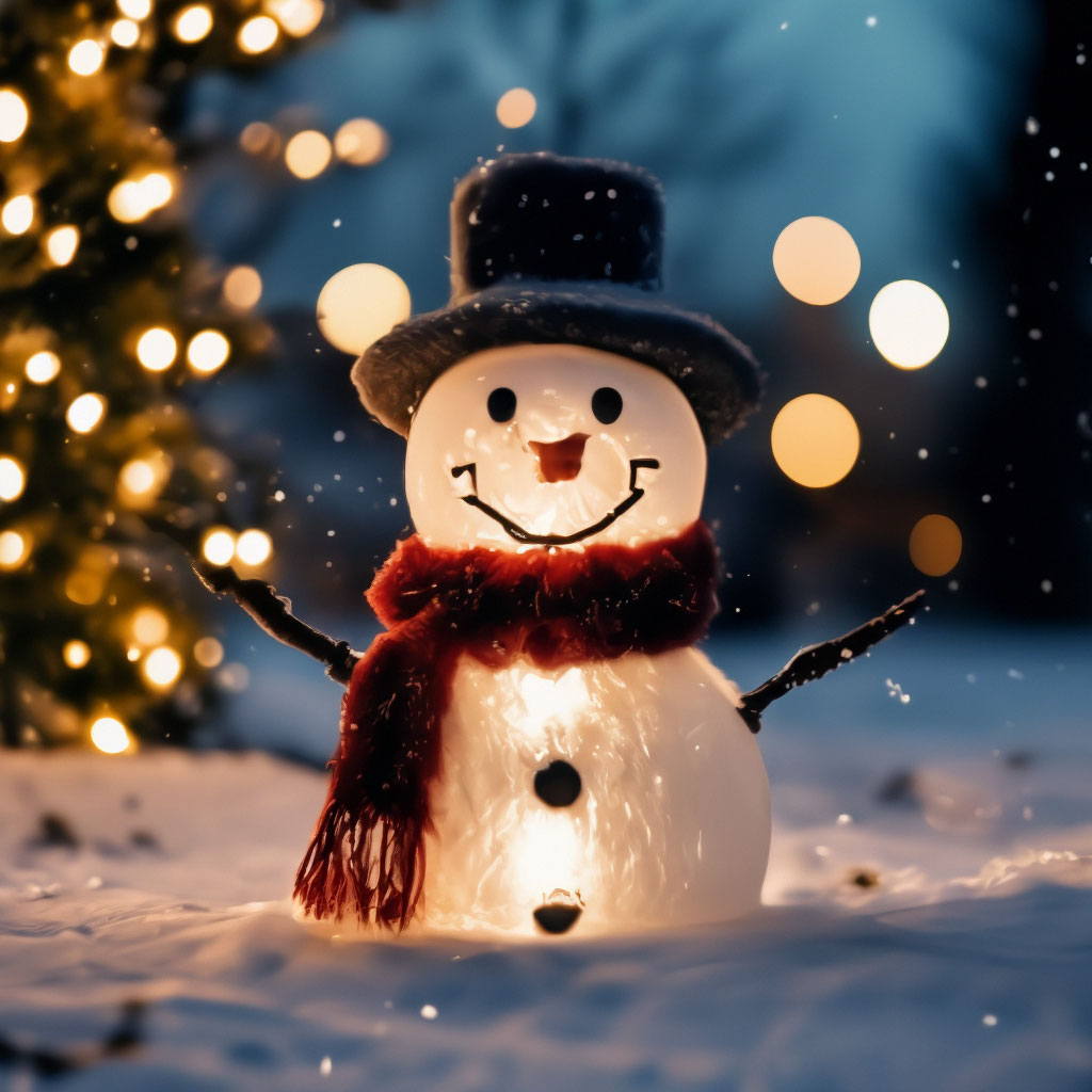 Игрушка снеговик светящийся 11,5 см
