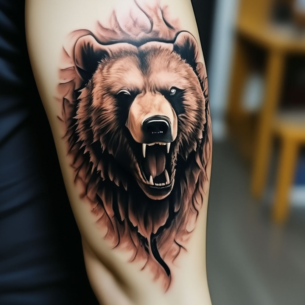 Татуировка Медведь | Оскал медведя | Значение тату и эскизы