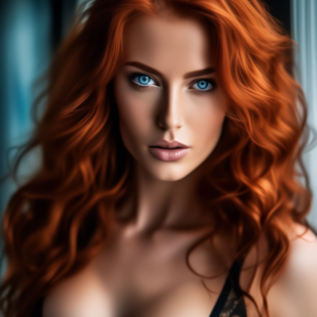 Очень красивая девушка,рыжие волосы…» — создано в Шедевруме