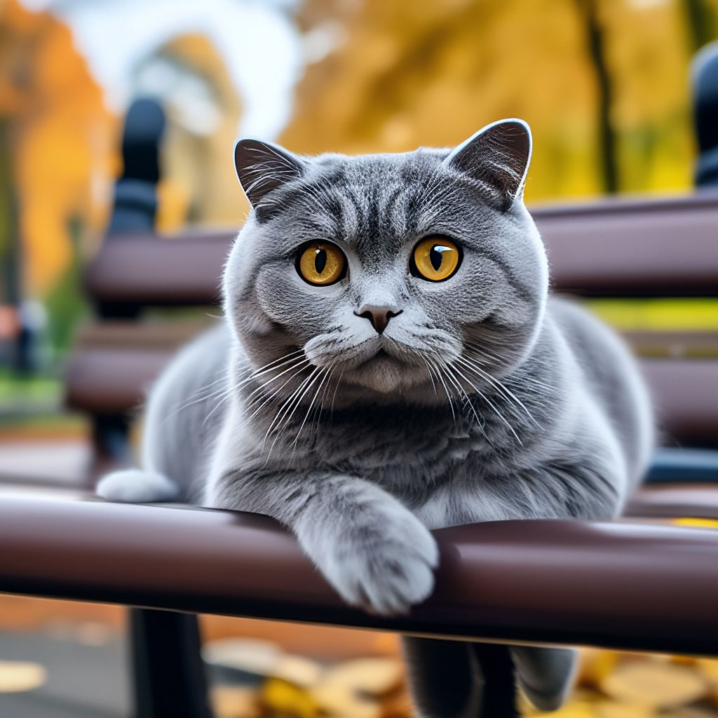Шотландский вислоухий кот, серый кот…» — создано в Шедевруме