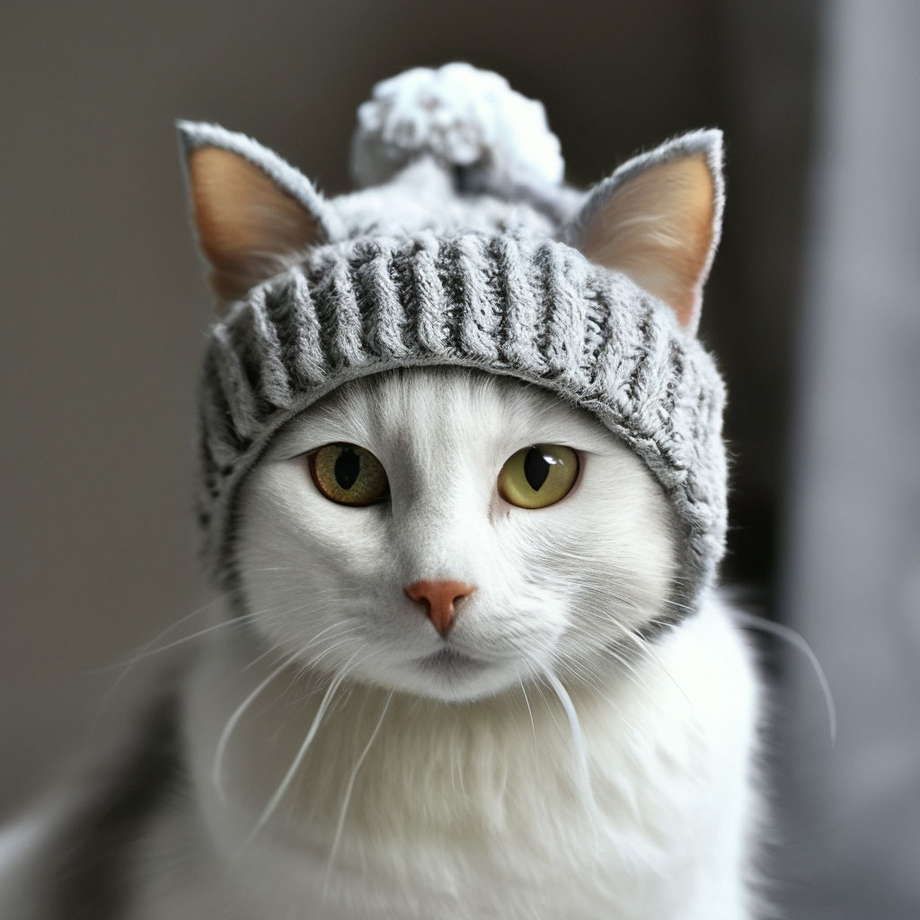 Вязаная шапка кошка: подборка картинок