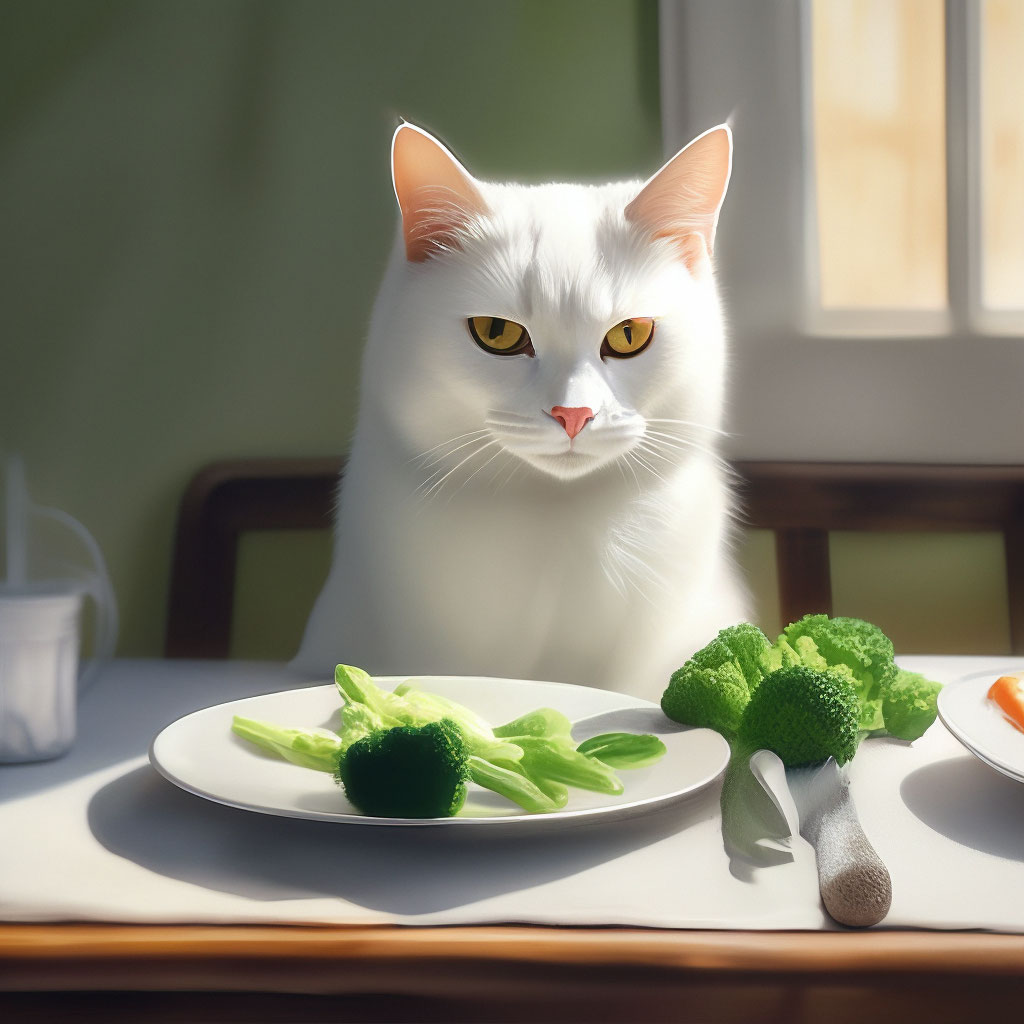 Мем.белый кот сидит за столом. у…» — создано в Шедевруме
