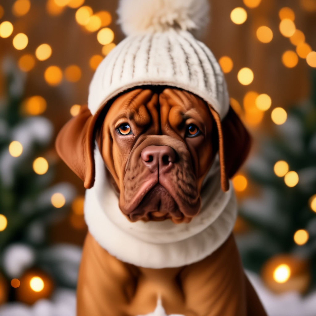 Dogue de bordeaux, щенок в красно …» — создано в Шедевруме