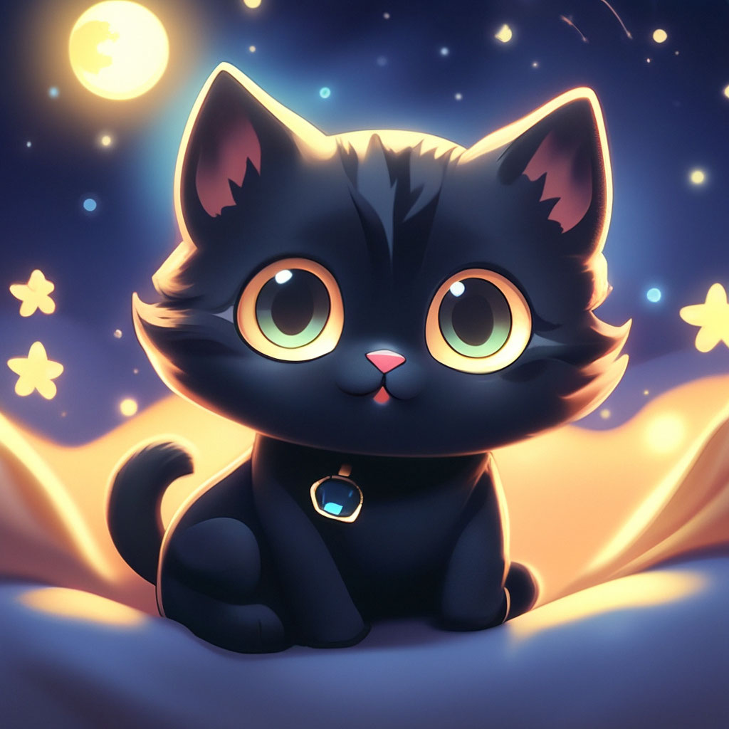 Черный кот с милыми глазами желает…» — создано в Шедевруме