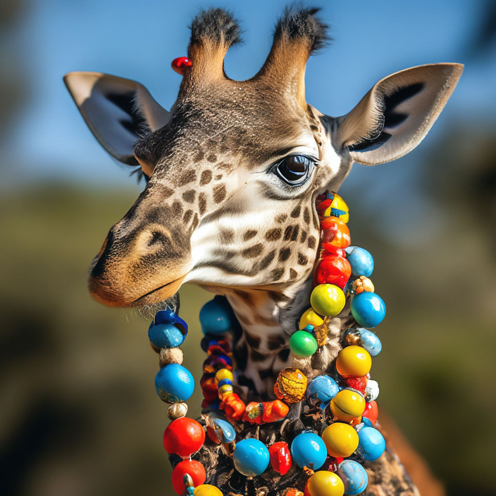 Жираф с бусами на шее» &amp;mdash; создано в Шедевруме