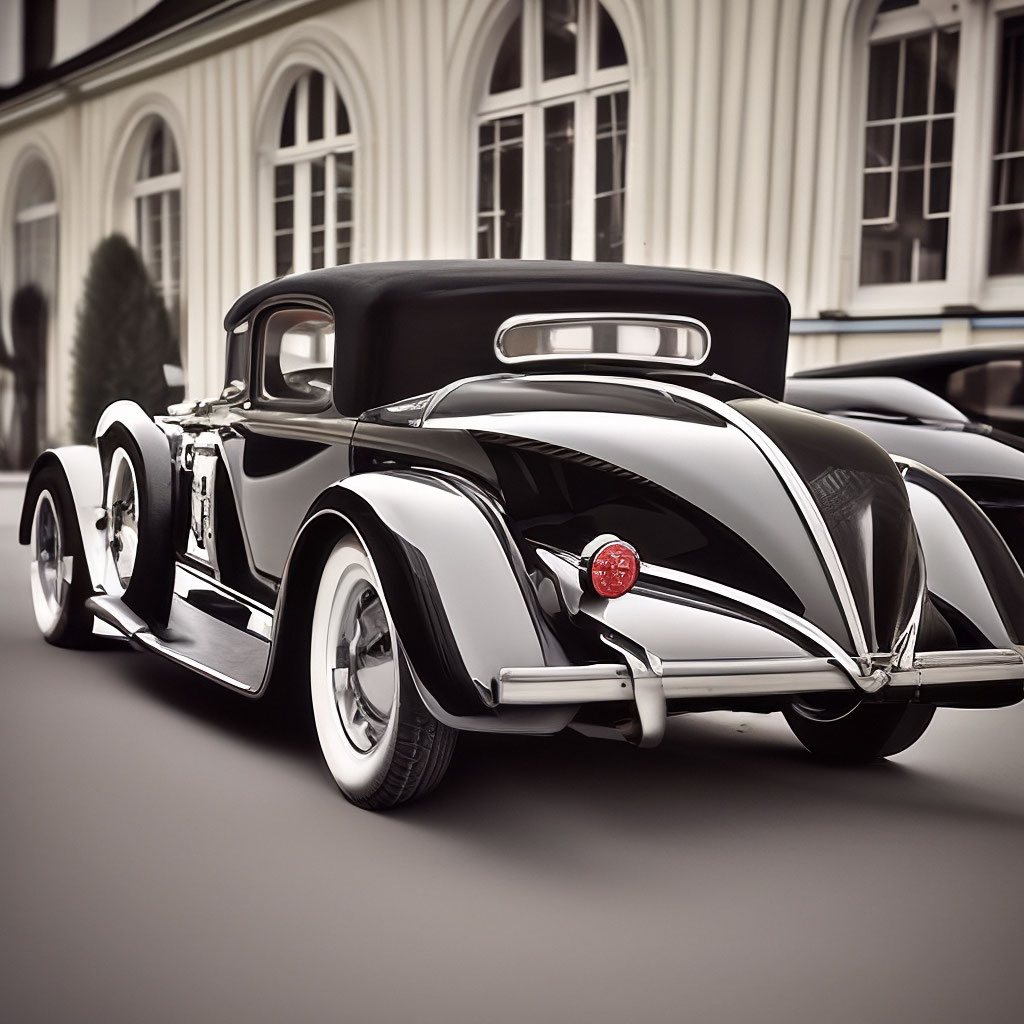 Old 1930 car, tuning, rear …