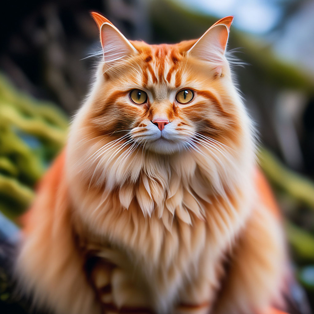 персицкий пушистый кот сидит