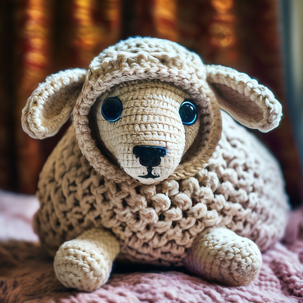 Вязаная игрушка крючком. Вяжем подушку - овечку. Knitted toy hook. Knit pillow - sheep.Часть 2.