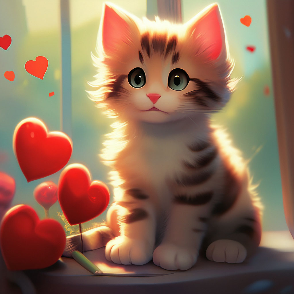 Люблю тебя мой котенок