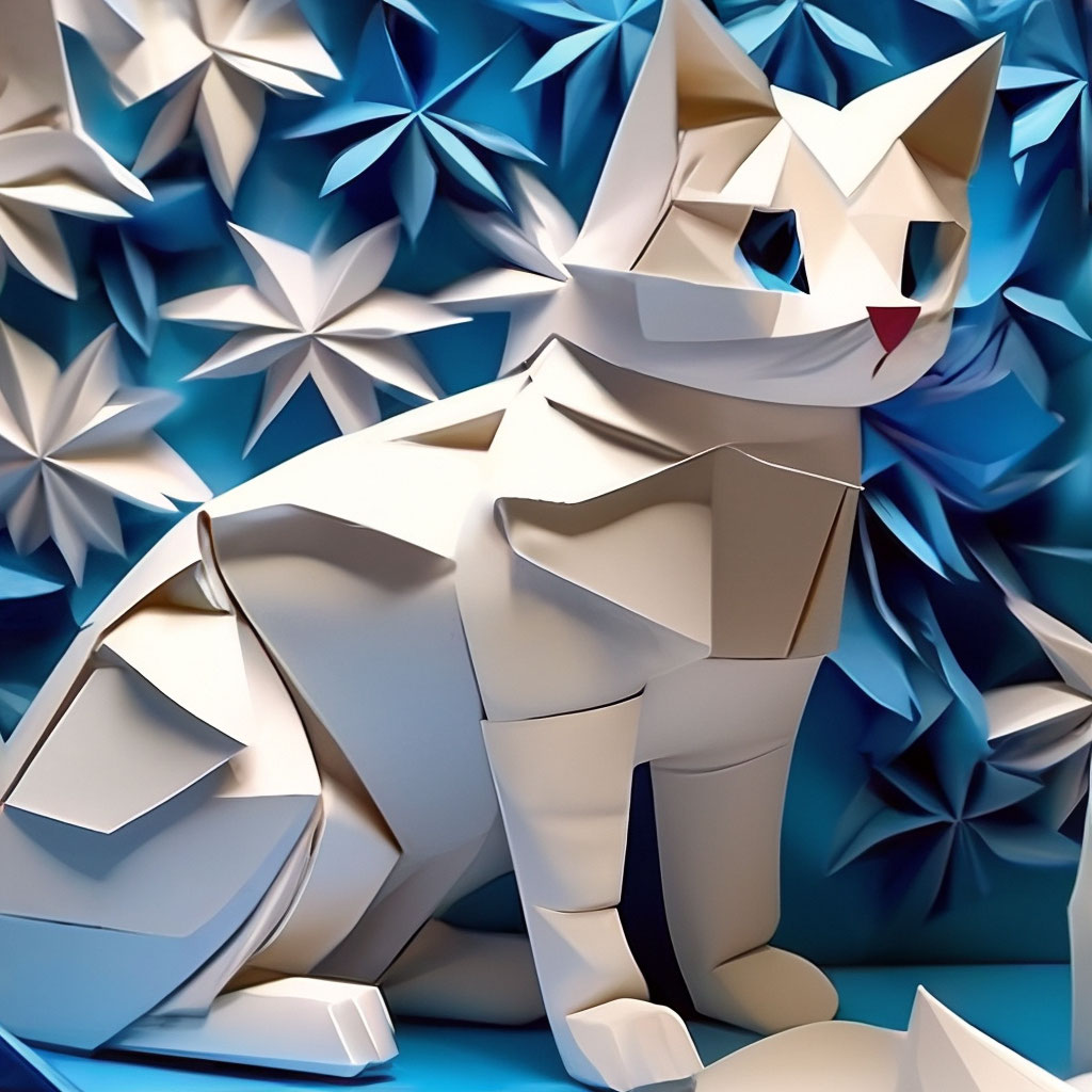 Оригами кот