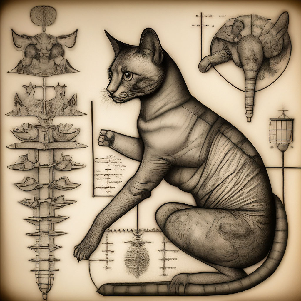 Рисунок анатомии кошки в стиле …» — создано в Шедевруме