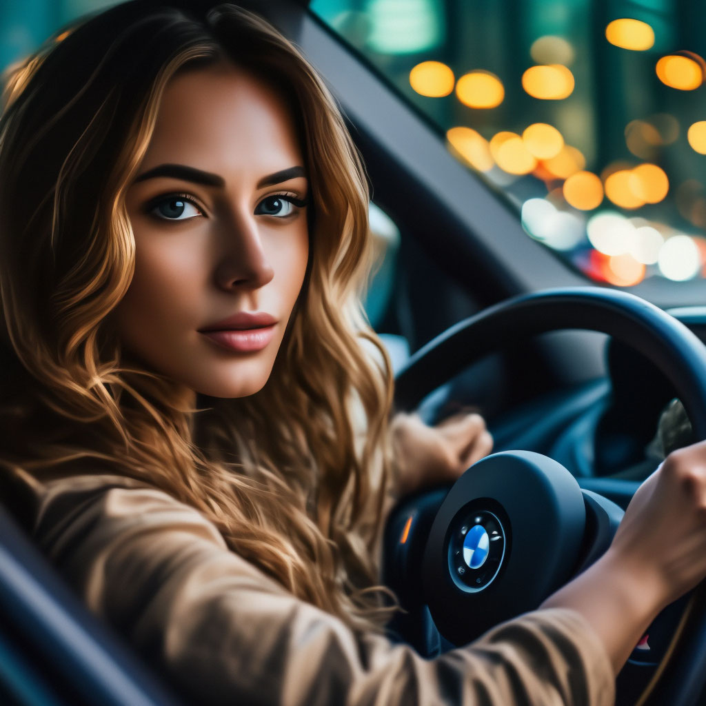 Ночь, огни, девушка за рулем bmw | Волк» — Шедеврум