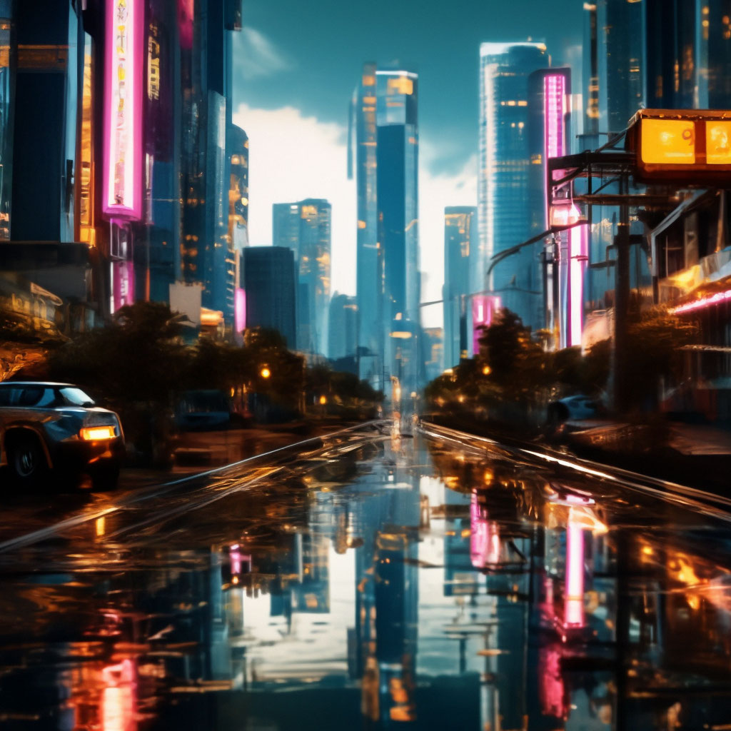 Cyberpunk, landscape, no people, …