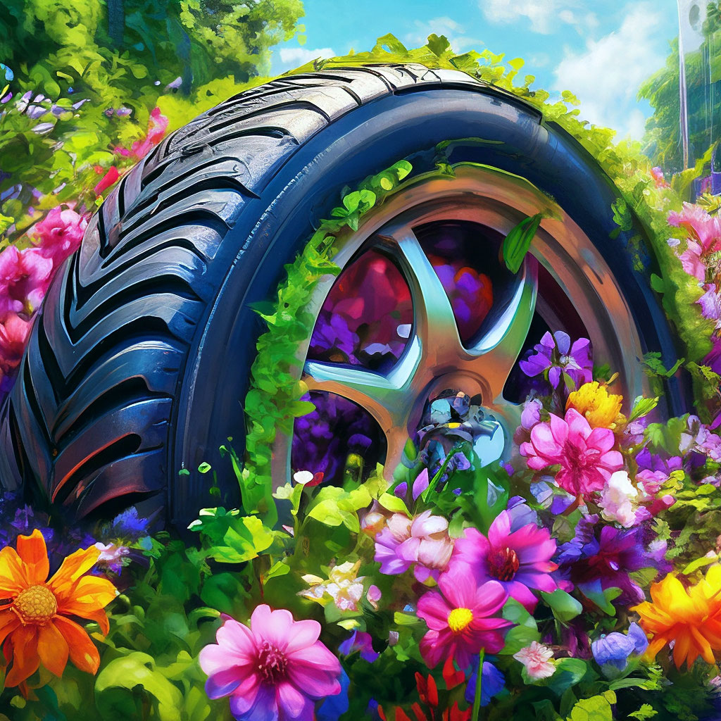 Сажать ли цветы в шины?