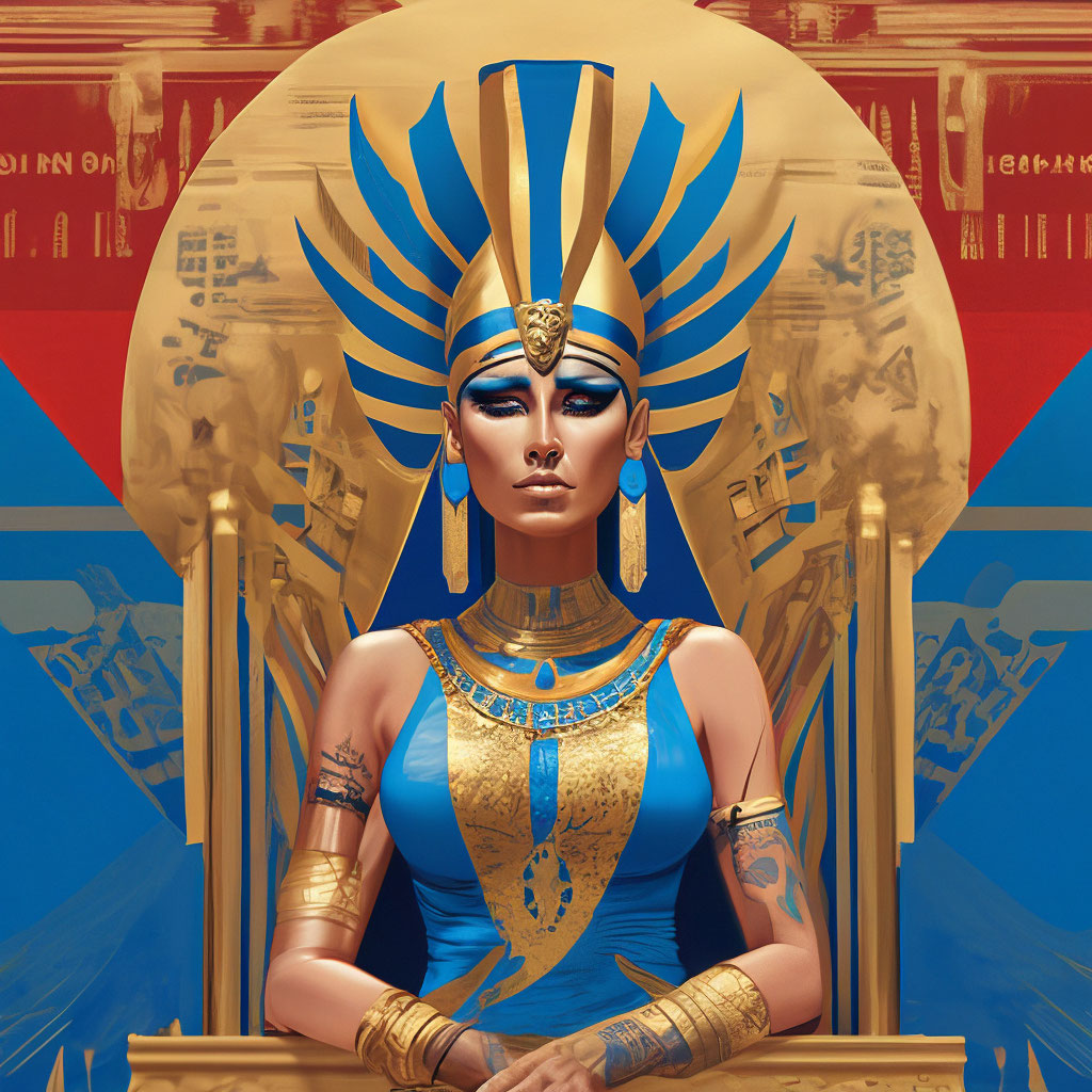 Египетская царица воседающая на …» — создано в Шедевруме
