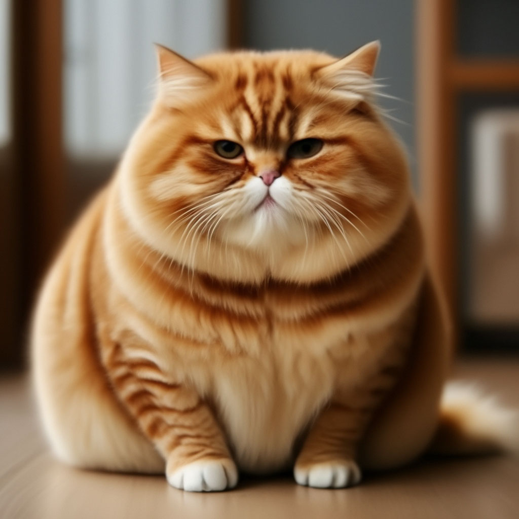 толстый милый кот