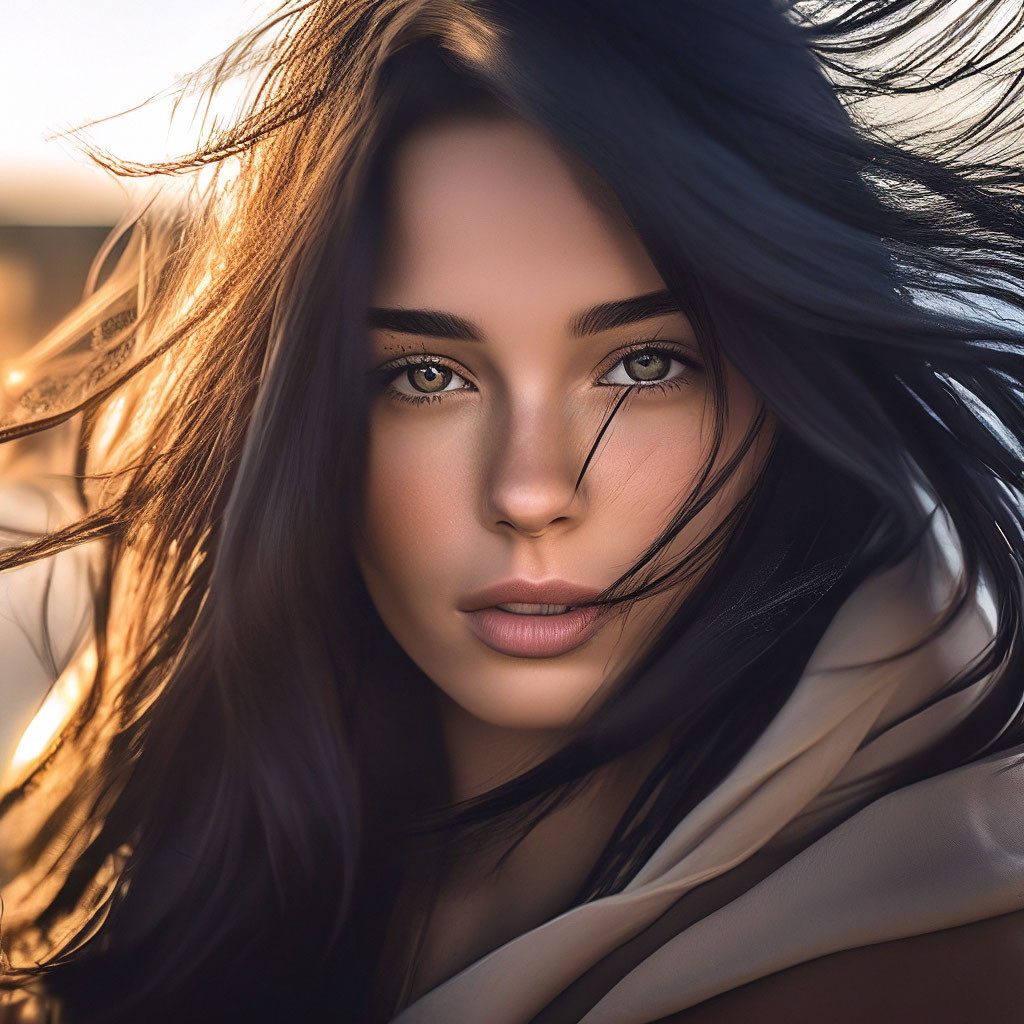 Stylish Dark Hair Portrait