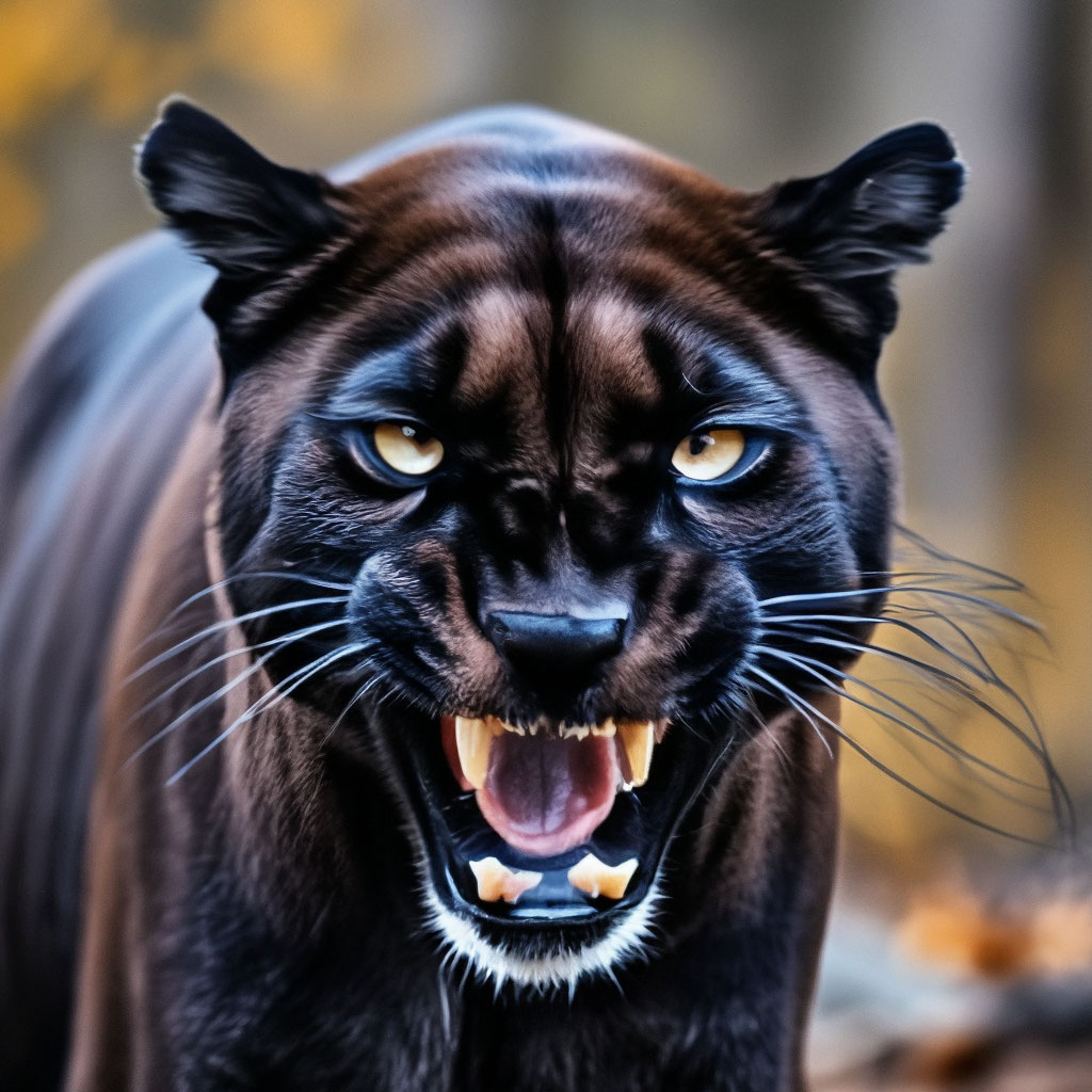 El Puma negro enojado grune lindo imagen creada en Shedevrum