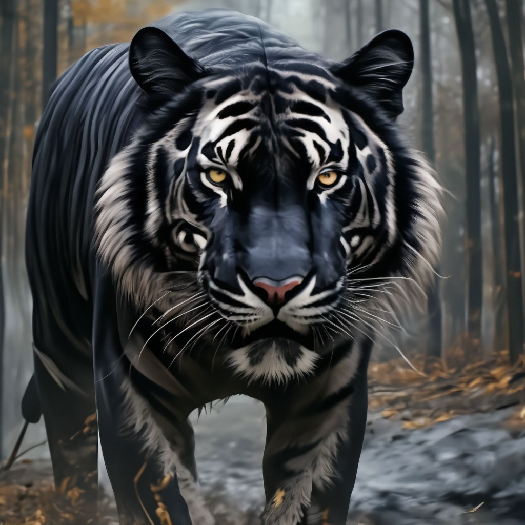 Обои тигр на черном фоне - 79 фото