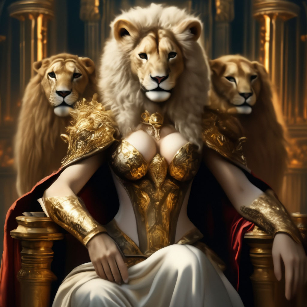 Татуировка льва с короной.