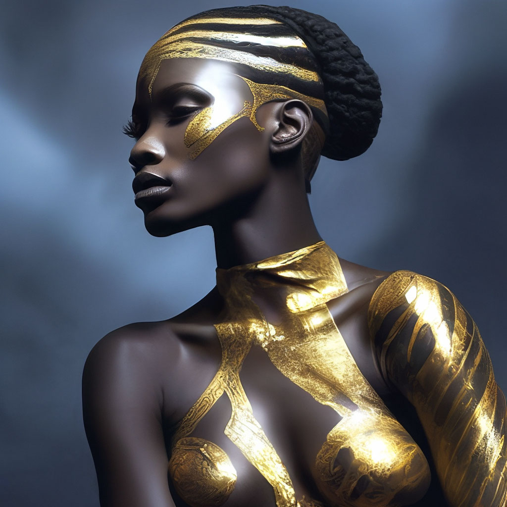 Красивая африканская модель, гладко …» — создано в Шедевруме