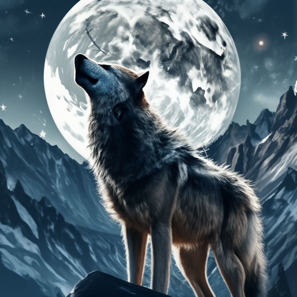 Фото по запросу Волк луна