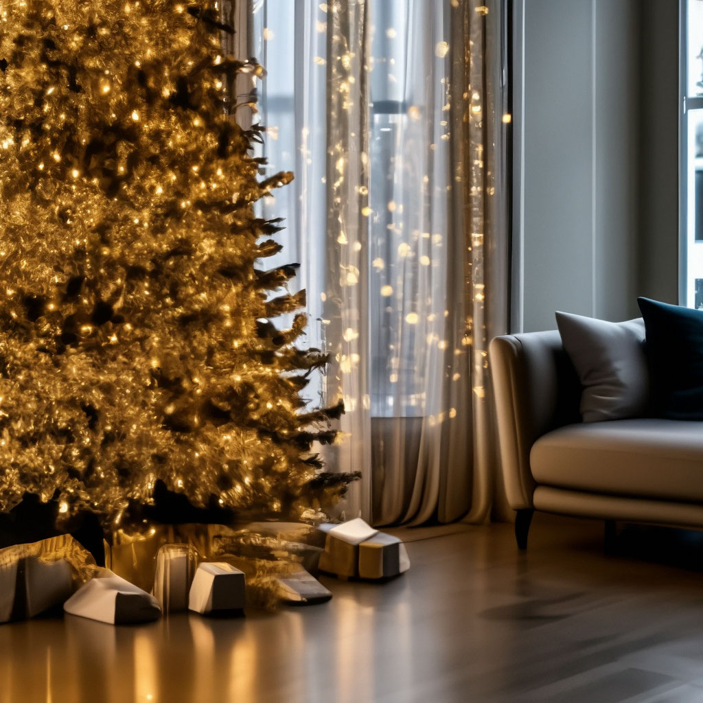 Рождественская елка из эластичного шнура в Музее Виктории и Альберта
