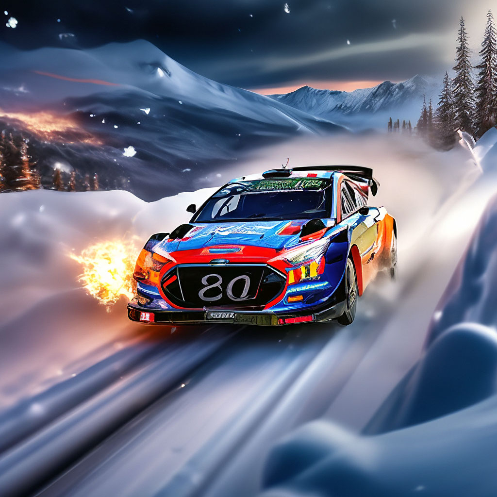 Гонки 🏎️ ❄️ зима, ралли WRC…» — картинка создана в Шедевруме