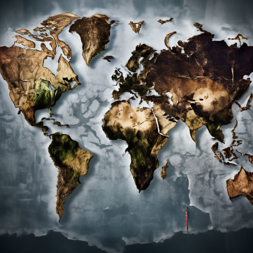 Политическая карта мира на 2023. …» — создано в Шедевруме