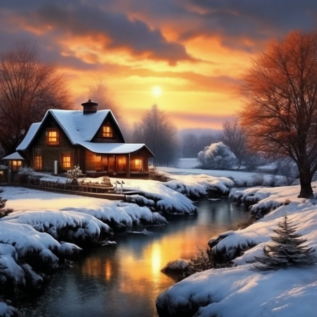 Доброе утро 🌄 страна зима» — создано в Шедевруме