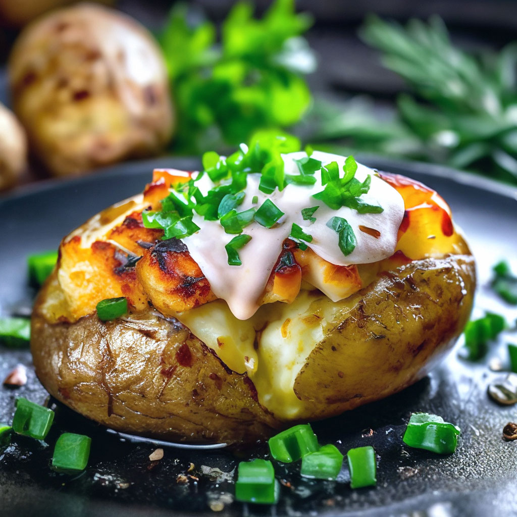 Фаршированный мясом картофель