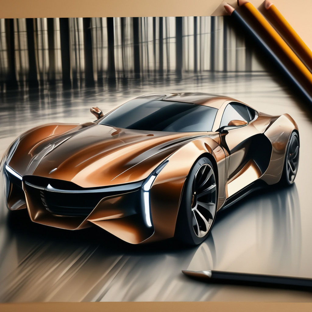 Дизайн автомобиля, рисунок карандашом» — создано в Шедевруме