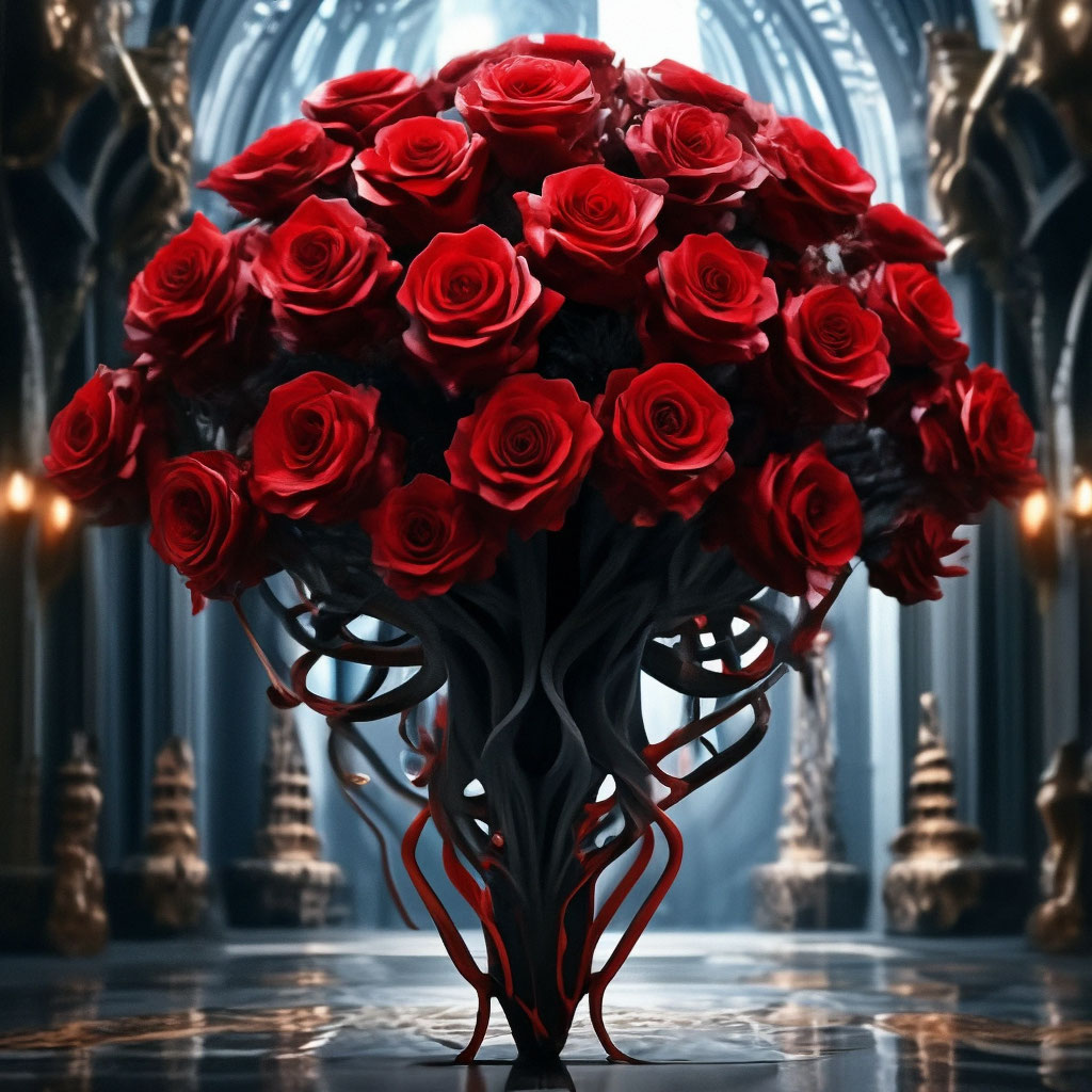 Прикольная гифка миллион красных (алых) роз для тебя, с днем рождения!