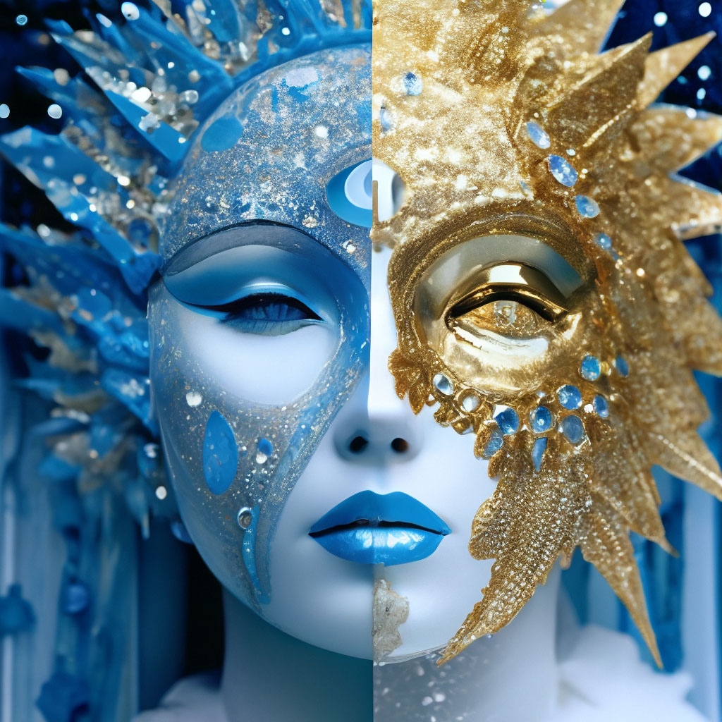 Новогодний маскарад. Карнавальная маска «Снежная королева»