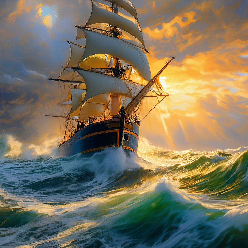 Картина Айвазовского, море, шторм, …» — создано в Шедевруме