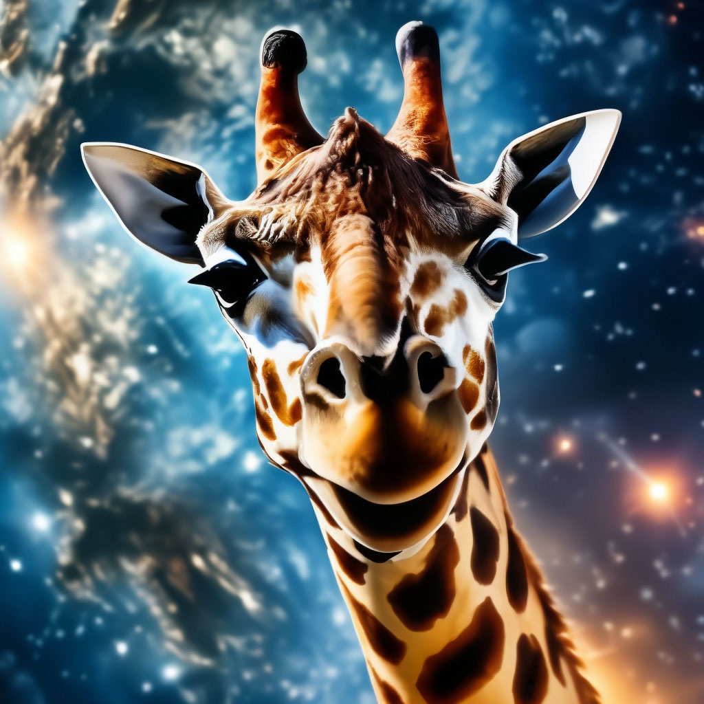 Жираф в космосе» — создано в Шедевруме